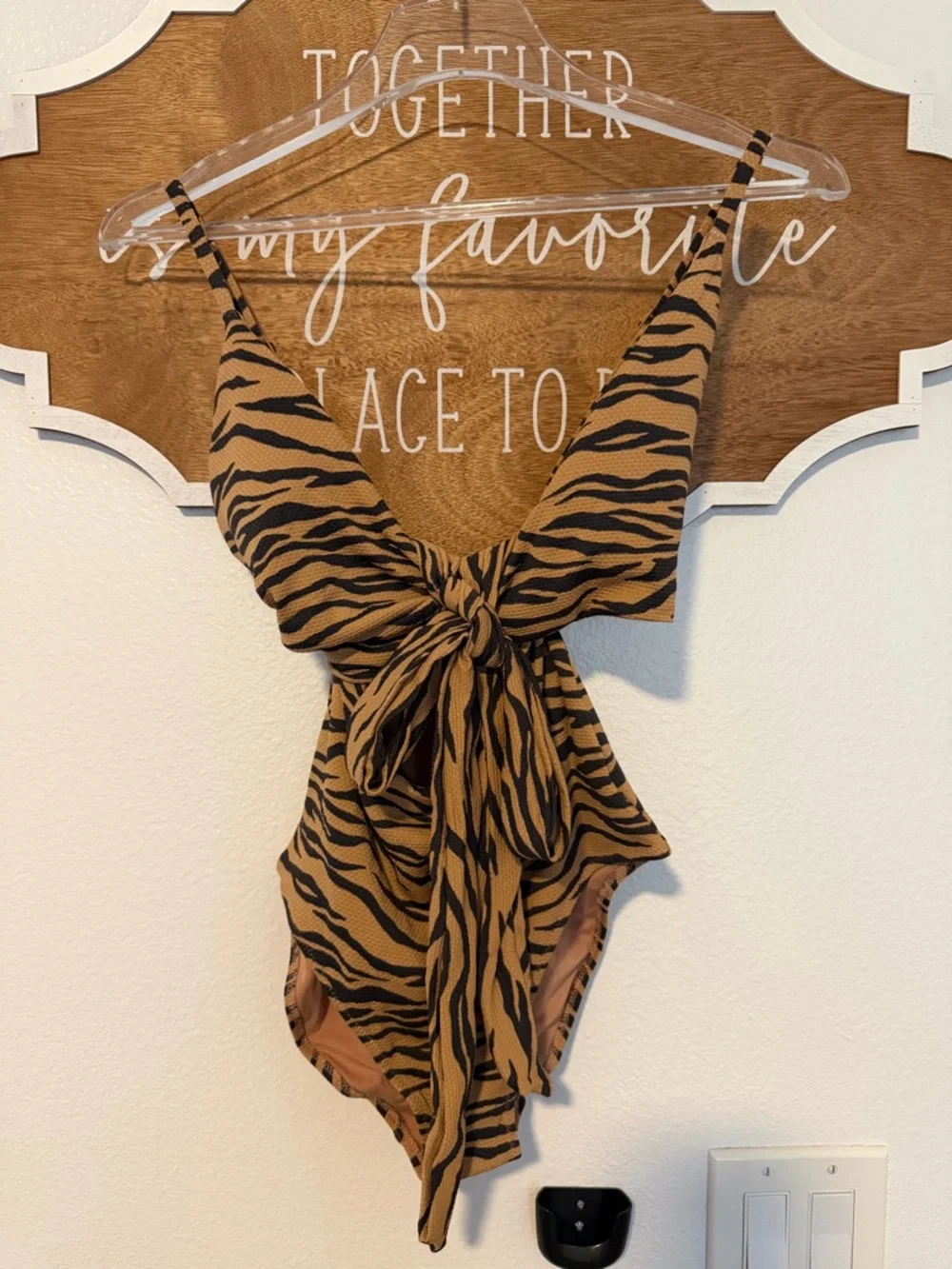 Aerie Tiger-Print Cutout One-Piece Swimsuit - Picture 5 of 8